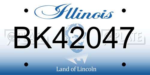 BK42047 Illinois License Plate