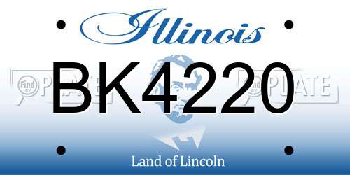 BK4220 Illinois License Plate