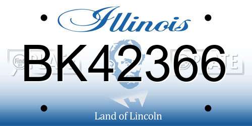 BK42366 Illinois License Plate