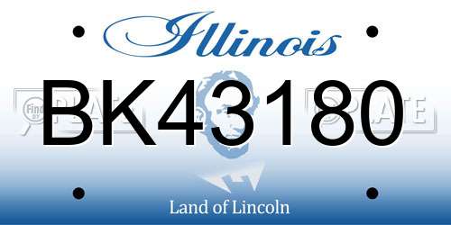 BK43180 Illinois License Plate