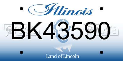BK43590 Illinois License Plate