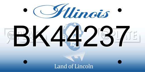 BK44237 Illinois License Plate