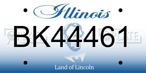 BK44461 Illinois License Plate