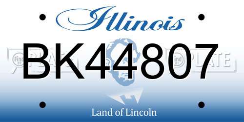 BK44807 Illinois License Plate