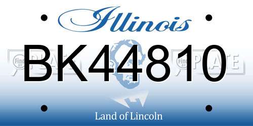 BK44810 Illinois License Plate