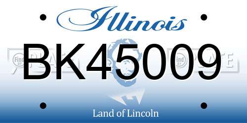 BK45009 Illinois License Plate