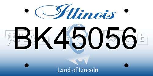 BK45056 Illinois License Plate