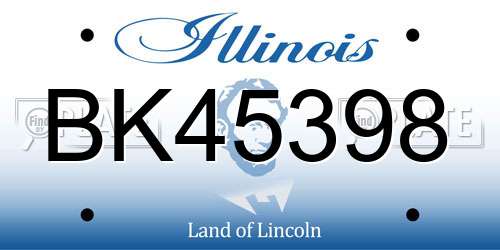 BK45398 Illinois License Plate