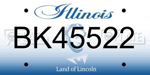BK45522 Illinois License Plate