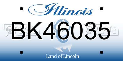 BK46035 Illinois License Plate