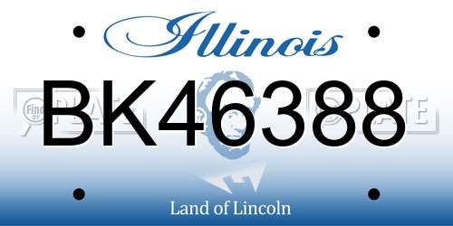 BK46388 Illinois License Plate