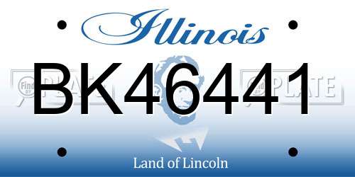 BK46441 Illinois License Plate