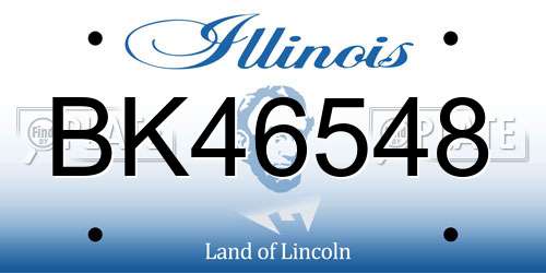 BK46548 Illinois License Plate