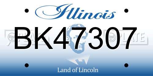 BK47307 Illinois License Plate