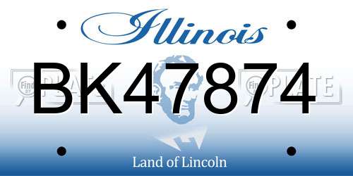 BK47874 Illinois License Plate
