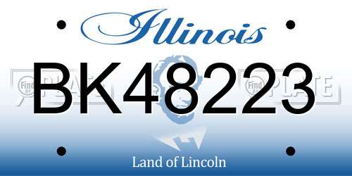 BK48223 Illinois License Plate