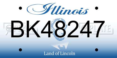 BK48247 Illinois License Plate