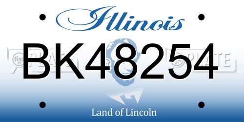 BK48254 Illinois License Plate