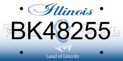 BK48255 Illinois License Plate