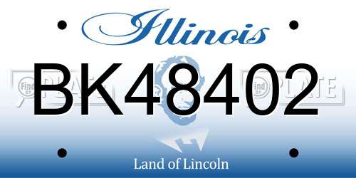 BK48402 Illinois License Plate