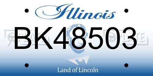 BK48503 Illinois License Plate