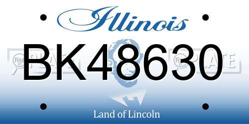 BK48630 Illinois License Plate
