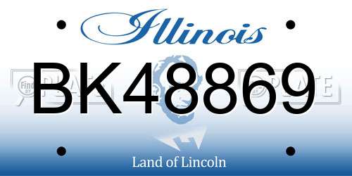 BK48869 Illinois License Plate
