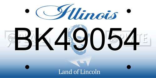 BK49054 Illinois License Plate