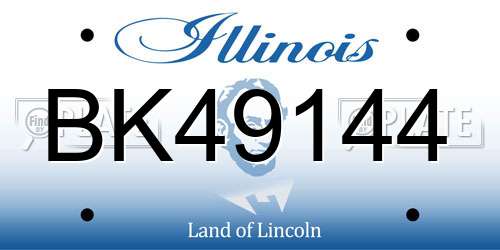 BK49144 Illinois License Plate
