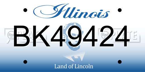 BK49424 Illinois License Plate