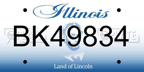 BK49834 Illinois License Plate