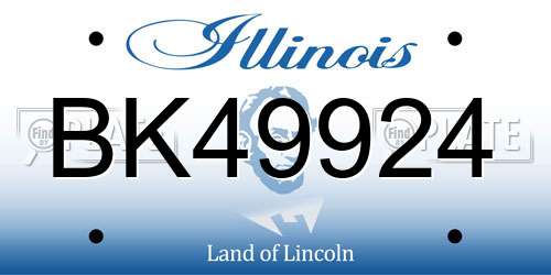 BK49924 Illinois License Plate
