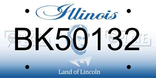 BK50132 Illinois License Plate