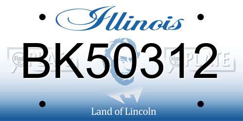 BK50312 Illinois License Plate
