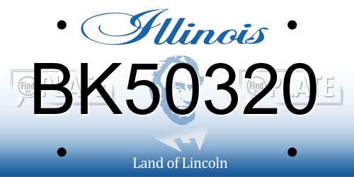 BK50320 Illinois License Plate