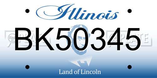 BK50345 Illinois License Plate