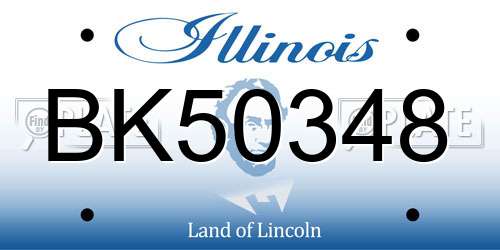 BK50348 Illinois License Plate