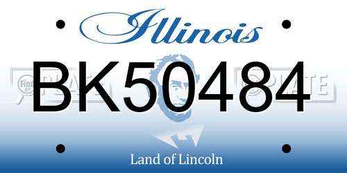 BK50484 Illinois License Plate