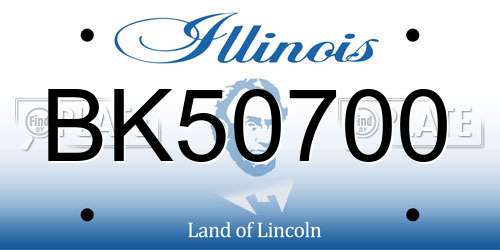 BK50700 Illinois License Plate