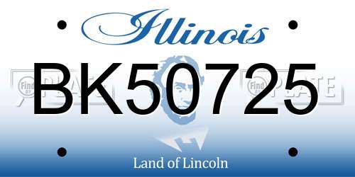 BK50725 Illinois License Plate