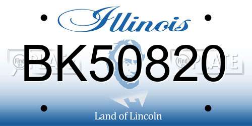 BK50820 Illinois License Plate