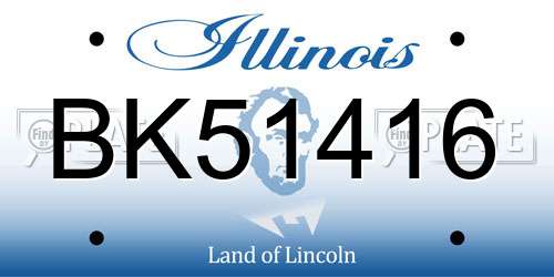 BK51416 Illinois License Plate