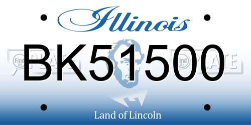 BK51500 Illinois License Plate