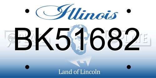 BK51682 Illinois License Plate