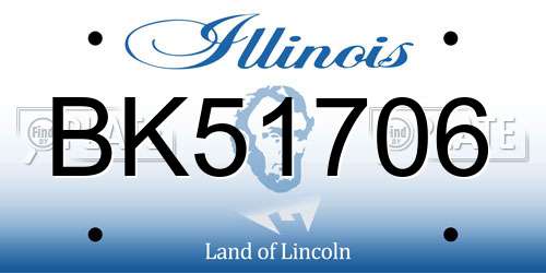 BK51706 Illinois License Plate