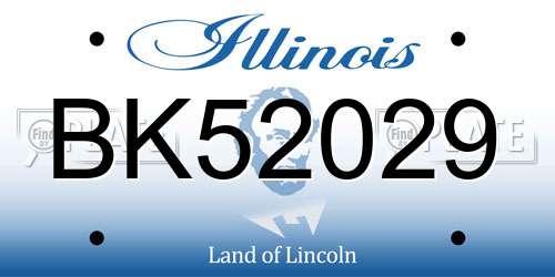 BK52029 Illinois License Plate
