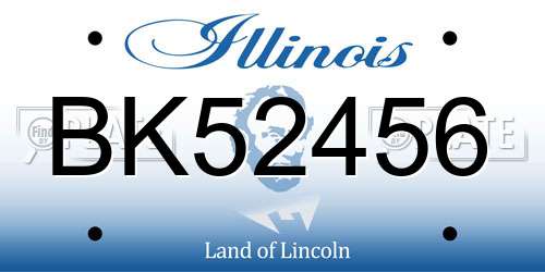BK52456 Illinois License Plate