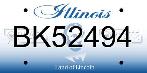 BK52494 Illinois License Plate