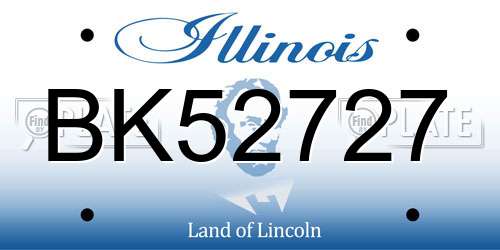 BK52727 Illinois License Plate
