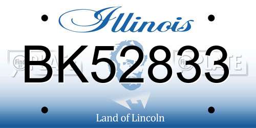 BK52833 Illinois License Plate